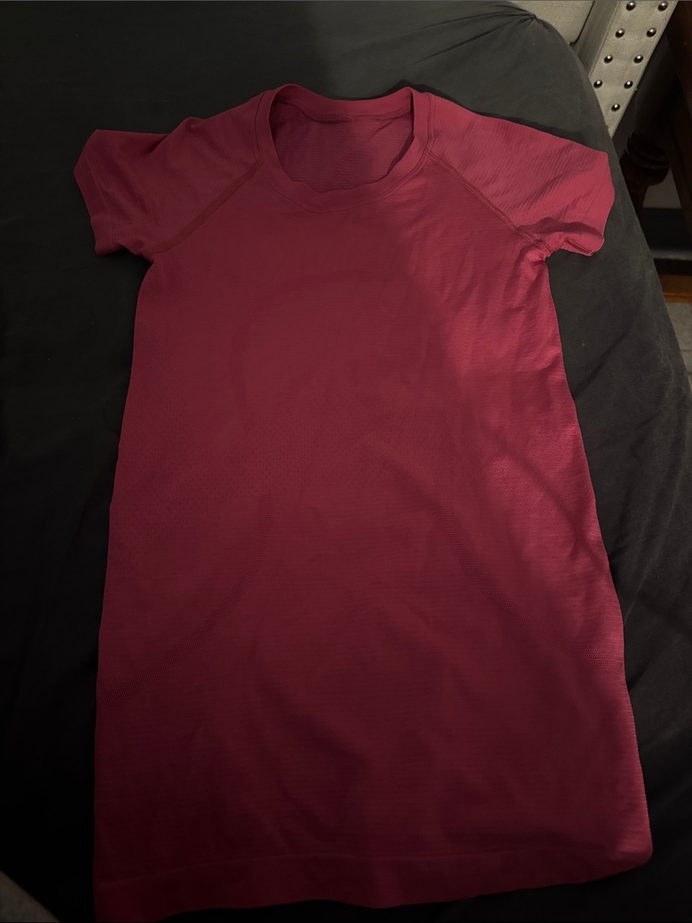 Women’s Hip Length Short-Sleeve Athletic Tee in Raspberry Coulis-